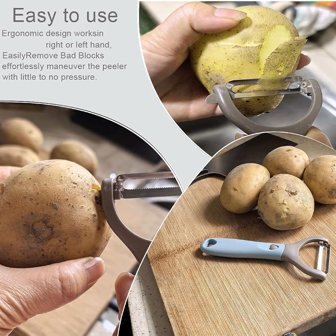 3Pack Carrots Potato Vegetable Peelers for Kitchen fruit Y Peeler for Apples with Carbon Steel Blade