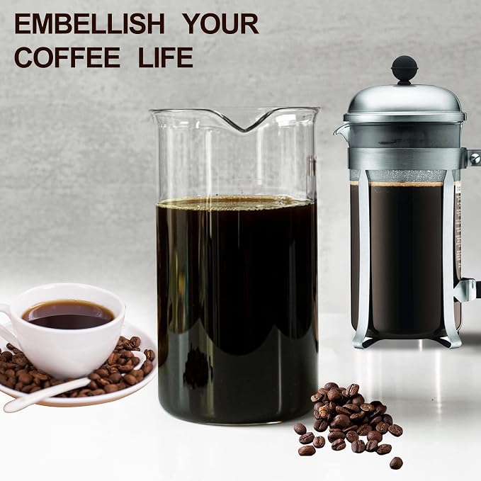 French Press Glass Replacement for Bodum, 34 Ounce, 1 Liter, Dishwasher Safe