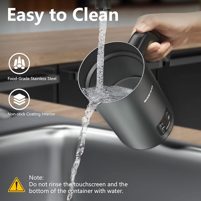 Milk Frother Electric, 4 IN 1 Warm and Cold Milk Steamer for Coffee Latte | Automatic Cold and Hot Foam, Stainless Steel, Foam Maker with Touch Screen for Macchiato, Cappuccino, Hot Chocolate