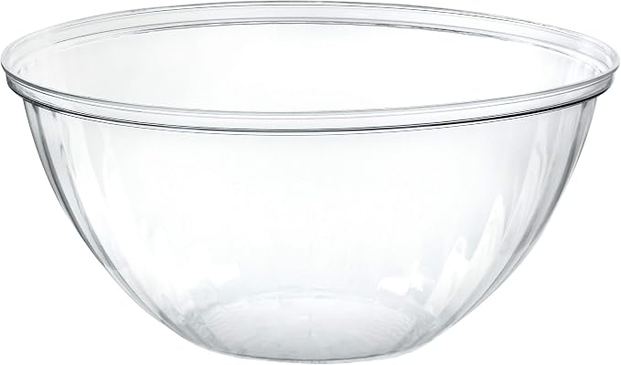 PLASTICPRO Disposable 150 Ounce Round Crystal Clear Plastic Snack Pack of 4