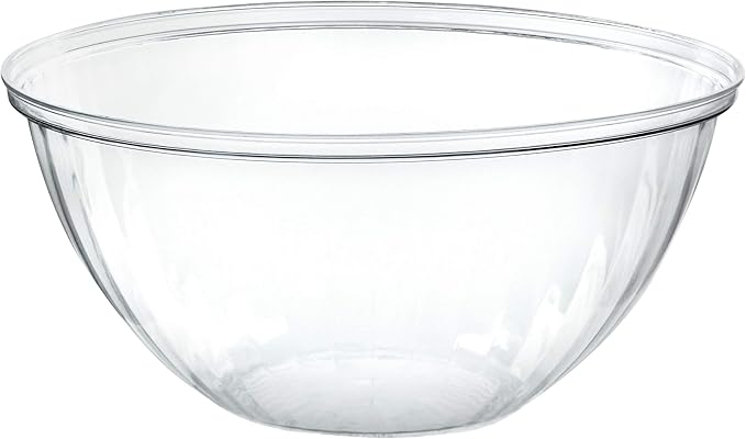 PLASTICPRO Disposable 96 Ounce Round Crystal Clear Plastic Pack of 4