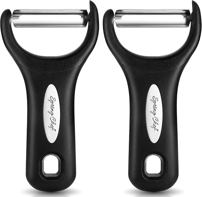Spring Chef Set of 2 Stainless Steel Y Shaped Vegetable Peeler for Kitchen | Heavy Duty Potato Peeler with Ultra Sharp Blades & Soft Grip Handle for Apple, Carrot, Cucumber, Veggie, Fruit, Citrus