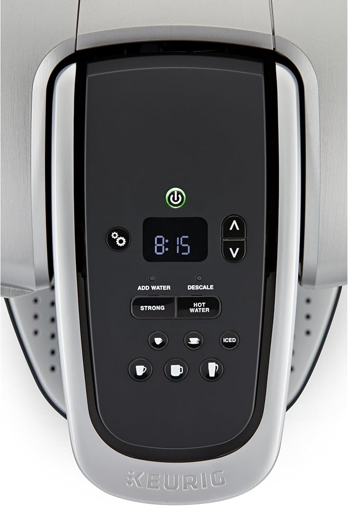 Keurig K-Elite Single Serve K-Cup Pod Coffee Maker, with Strength and Temperature Control, Iced Coffee Capability, 8 to 12oz Brew Size, Programmable, Brushed Silver