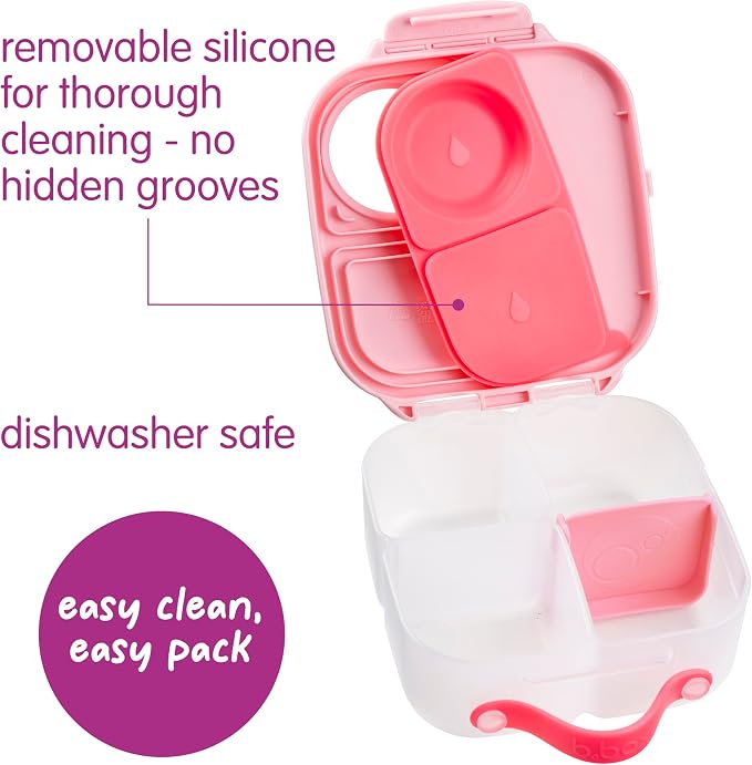 b.box Mini Lunch Box, Snack Containers for Kids, Lunch Box Kids, 4.25 Cup | Bento Box for Kids, Sanck Box, Lunch Containers, Leak Proof, Dishwasher Safe, BPA Free, PFAS Free, Ages 3+ — Flamingo Fizz