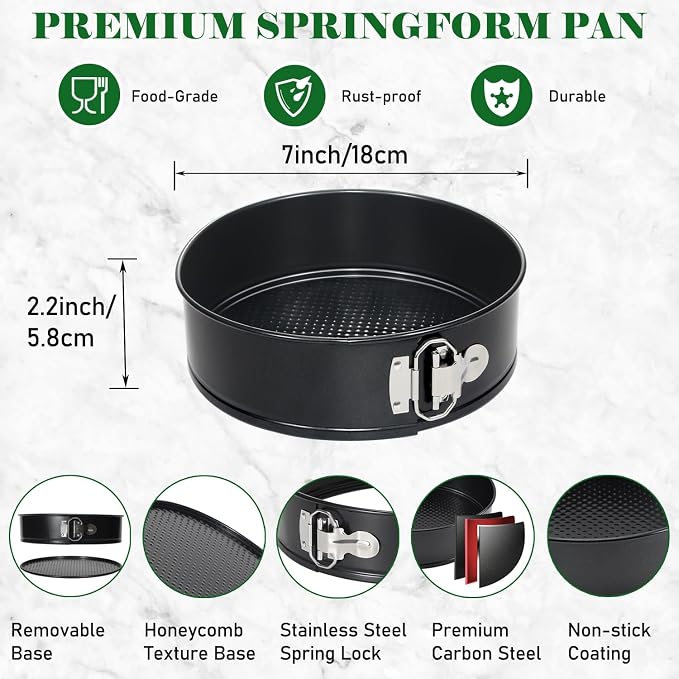 7 Inch Springform Pan 50 Pcs Parchment Paper Baking Mold Cake Cheesecakes | for Instant Pot 6, 8 Qt Pressure Cooker Leakproof Nonstick Removable Bottom Bakeware Pizza and Quiches Accessories Round