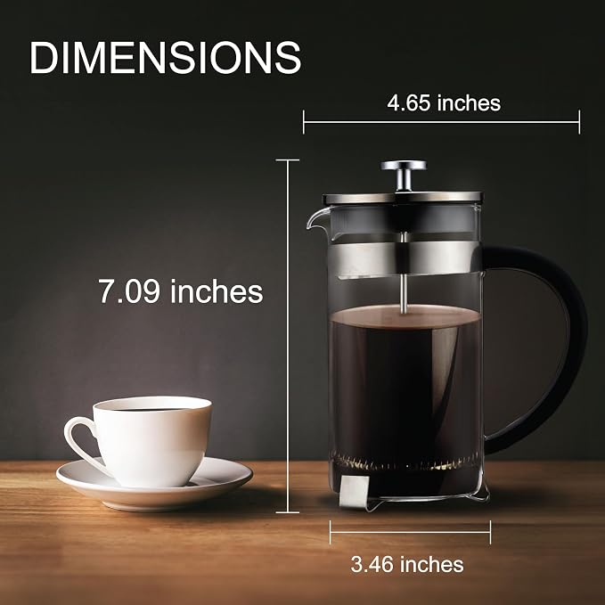Fino French Press Coffee Maker, Brews Up to 3 Servings, 12-Ounce