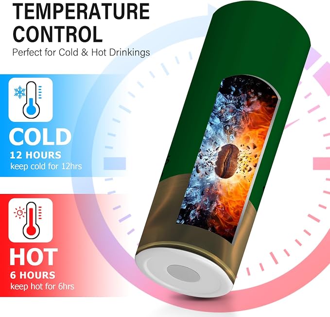 TUMBTU Funny Tumbler for Men,Shotgun Shell Style Insulated Skinny Tumbler | Creativity Gift for Men,20oz Stainless Steel Water Bottle for Hot & Cold Drinks Tea Coffee Mug,Includes 1 Cup and 1 Lid