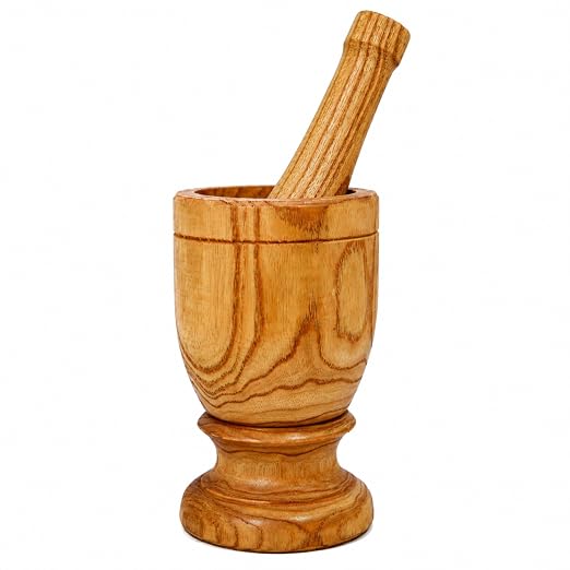 IMUSA USA Small Wood Mortar & Pestle | Ideal for Grinding Spices and Herbs