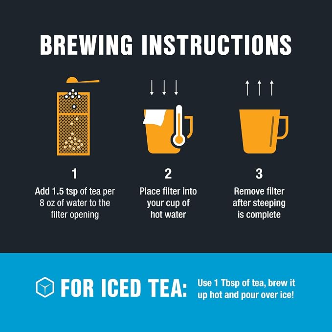 Tiesta Tea Loose Leaf Filters for Brewing | Disposable Infuser for Hot & Iced Drinks, Easy-Fill Steeper, Unbleached Paper, Single-Cup Infuser for Loose Leaves