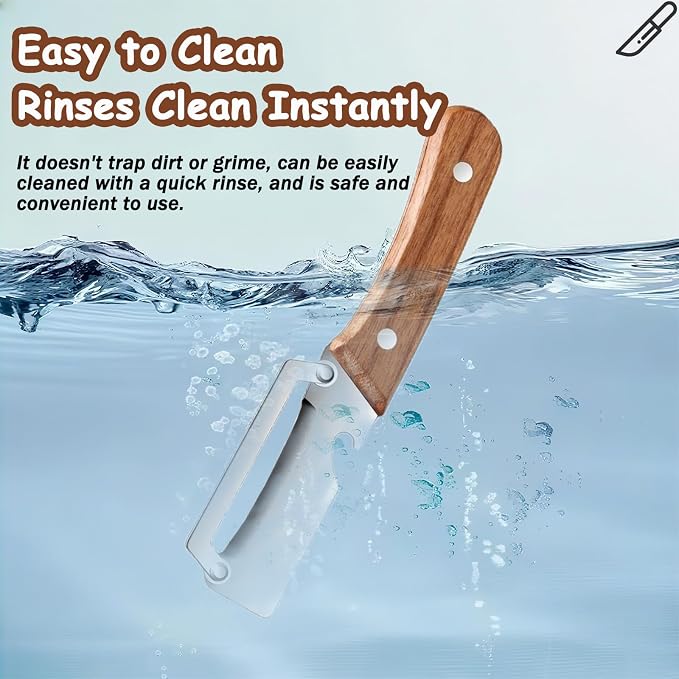 Premium Vegetable Peeler with Wooden Handle and Bottle Opener, Multi Functional Vegetable Peeler for Kitchen, Stainless Steel Blade Kitchen Tool for Vegetables or Fruits That Need to Be Peeled(2PCS)