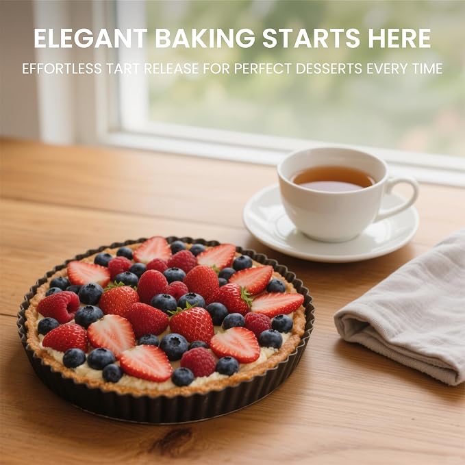 LISI 9 Inch Round Cake Pan Set, Carbon Steel Nonstick Baking Pans, Dishwasher Safe (Removable 9'' Cake Pan Set (2 Pack))