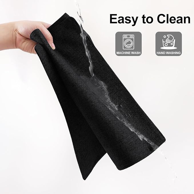 Homaxy Cloths Placemats for Dining Table Set of 4, 13" x 19", Black | Heat Resistant, Washable, Cotton Linen Blend Table Mats, Easy to Clean Place Mats, Indoor Outdoor