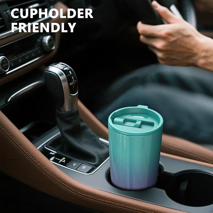 TILUCK 20 oz Insulated Coffee Tumbler with BPA-Free Lid | Travel Coffee Mug, Dishwasher Safe, Cup Holder Friendly,Double-Wall Vacuum Insulation for Hot & Cold Drinks,GlitterBluePurple