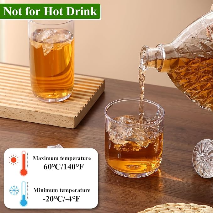 Kyraton Drinking Glasses Set of 12, PET Clear Plastic Highball Glasses 14oz & Whisky Cocktail Glasses Set 11.5oz, Heavy Duty Unbreakable Water Glasses Cup Tumbler Glassware for Beer, Juice, Milk