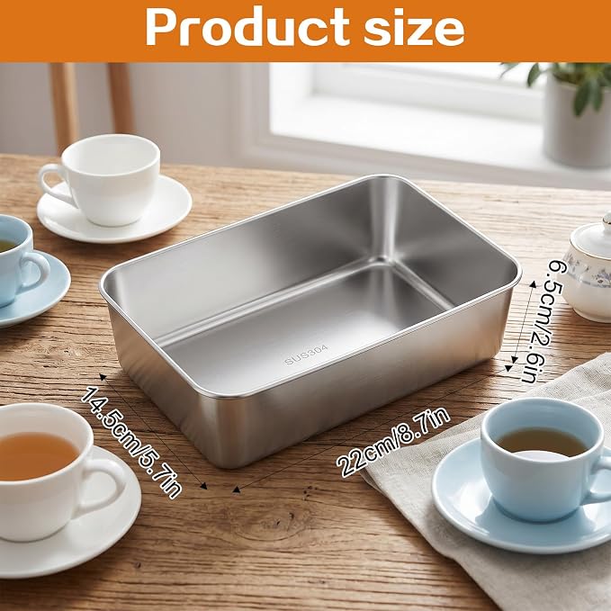 6 Pack Loaf Pan Set, 9x5 Inch Bread Loaf Pans | for Baking Bread Stainless Steel Meatloaf Toast Baking Pans for Homemade Brownies Pound Cake, Oven & Dishwasher Safe