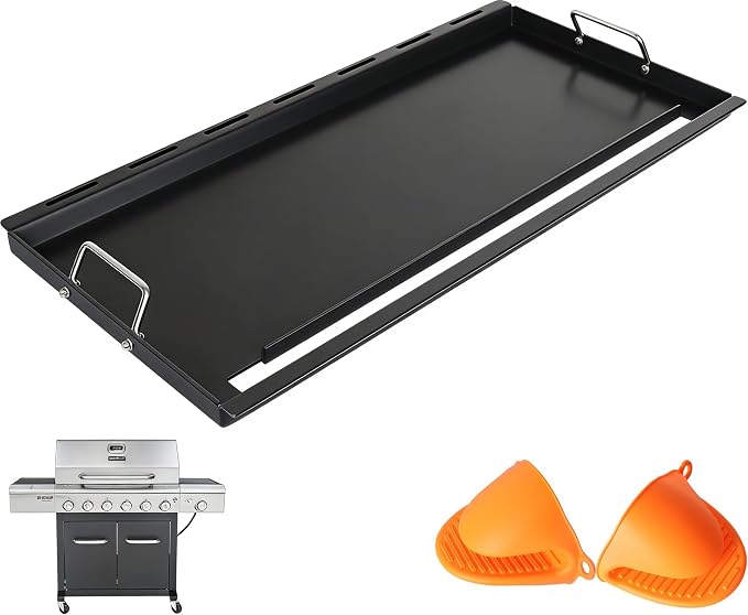 Full-Size Griddle Inserts for Nexgrill Home Depot 6 Burner Gas Grills | Flat Top Griddle Fits Nexgrill 720-0896B 720-0896 720-0896C 720-0896E 720-0896CP 730-0898A 730-0898, Carbon Steel Non-Stick