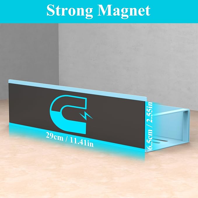 Metal Magnetic Spice Rack for Refrigerator Blue, 4 Pack | Magnetic Shelves Heavy Duty for Fridge in Kitchen, Seasoning Storage Organizer, For Oven Washer and Dryer, For Heavier Items