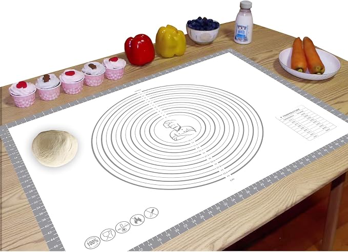 Pastry Dough Mat Silicone Baking Mats for Rolling Out Dough,Kneading Sheet,Silicone Sheet for Kitchen Counter grey, 24 * 32in