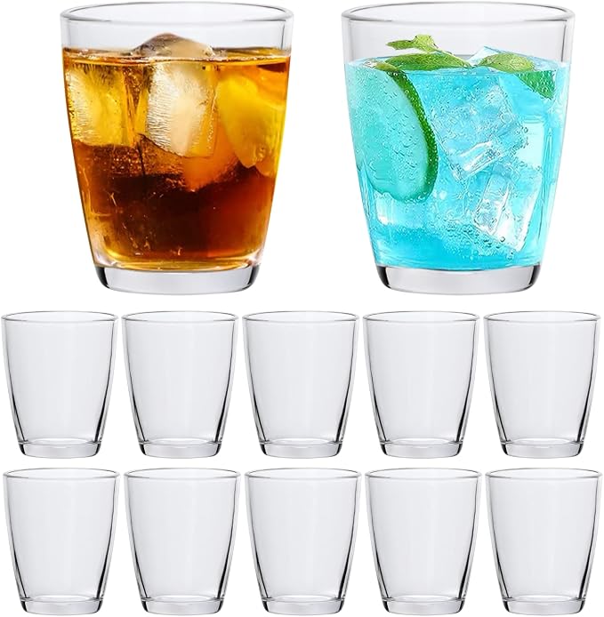 QAPPDA 7 Ounce Juice Glasses,Stackable Drinking Glass Set of 12,Clear Water Glasses Durable Homemade Beverage Tumbler for Soda,Mixed Drinks,Milk,Daily Use | Clear Water Glasses, Durable Homemade Beverage Tumbler for Soda, Mixed Drinks, Milk, Dishwasher...