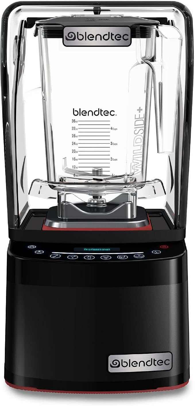 Blendtec Professional 800 - Blender with WildSide+ Jar (90 oz) for Smoothies & Frozen Drinks - Quietest Professional-Grade Power - 11-Speed Touch Slider - Easy to Clean - Black | Quietest Professional-Grade Power, 11-Speed Touch Slider, Easy to Clean, ...