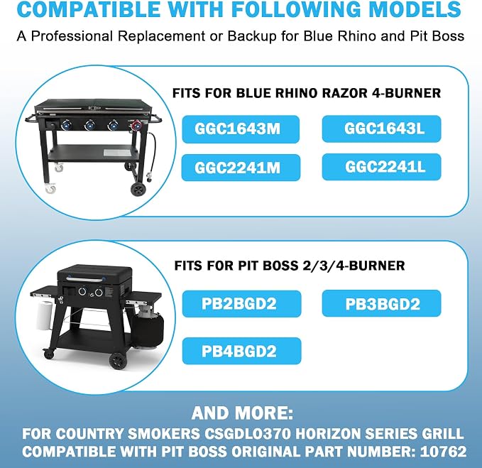 Grease Catcher Cup & 10 Aluminum Drip Pans for Blue Rhino Pit Boss Griddle | Fits Blue Rhino Razor GGC1643/GGC2241 & Pit Boss 2B/3B/4B Ultimate Griddle. Heat-resistant, Leakproof, Easy Cleanup.