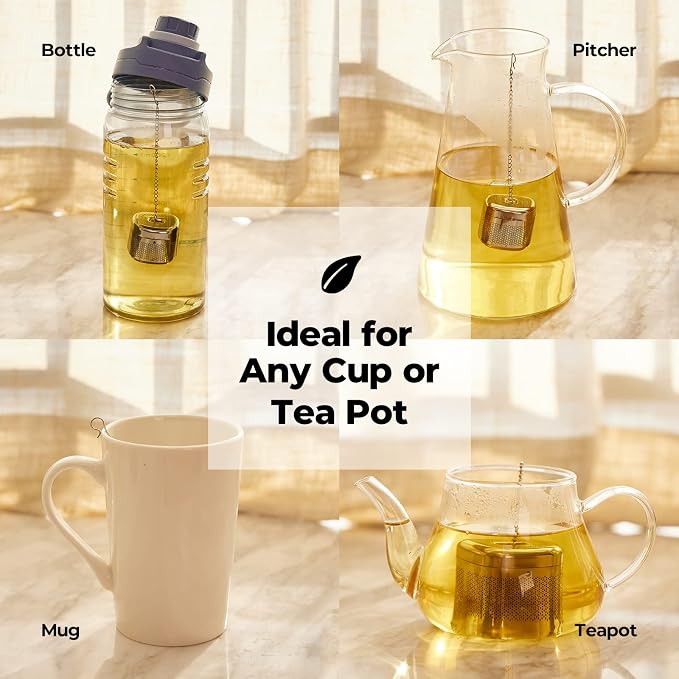 Reinmoson 304 Stainless Steel Tea Infuser for Loose Leaf Tea | Fine Mesh Tea Strainer Ball for Loose Leaf Tea, Come with 1 Saucer Loose Leaf Tea Steeper for Cup, Mug, Teapot