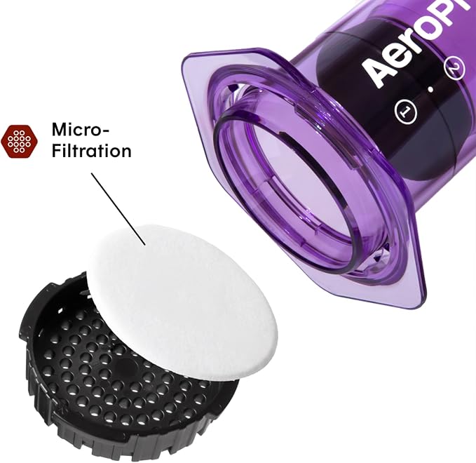 AeroPress Clear Purple Coffee Press, French Press, Pour-Over & Espresso Style