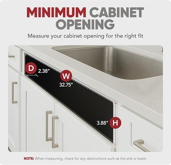 Rev-A-Shelf 30" Plastic Tip-Out Tray Organizer for Sink Base Cabinets | Home Kitchen and Bathroom Organization, Min Opening Width of 32.75", White, LD-6591-30-11-1