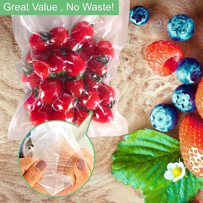 Plus Quart 10"x13" Vacuum Sealer Bags 300ct for Food Storage | BPA Free PreCut Food Grade,Commercial Grade,Heavy Duty Vacuum Food Freezer Bags,Great for Sous Vide Vacuum Sealer
