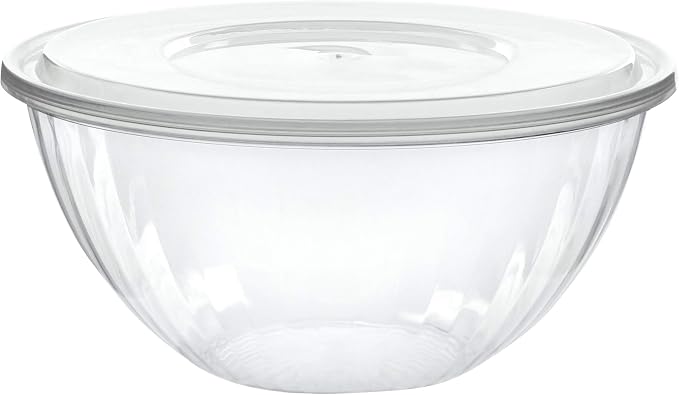 Disposable 96 Ounce Round Crystal Clear Plastic Pack of 4 Sets
