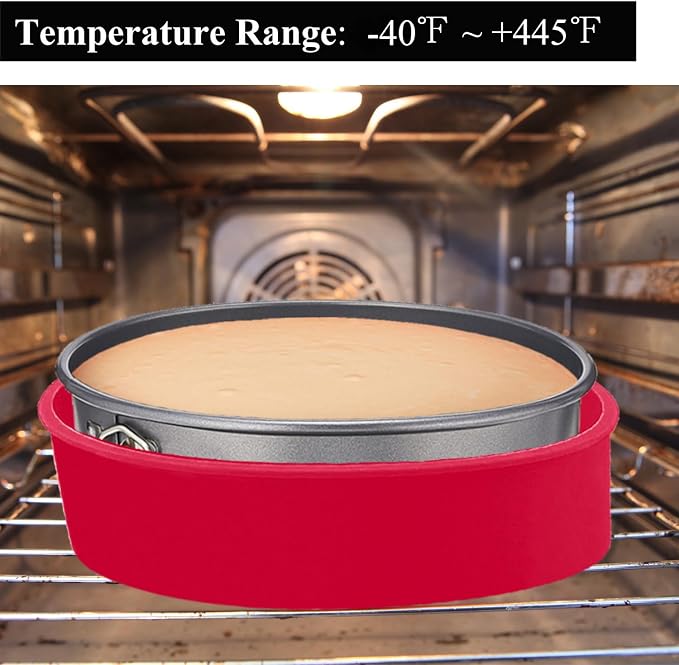 Silicone Springform Pan Protector, Cheesecake Water Bath Protector | for 7'',7.5'' Round Springform Pan, Leakproof, 8 inch