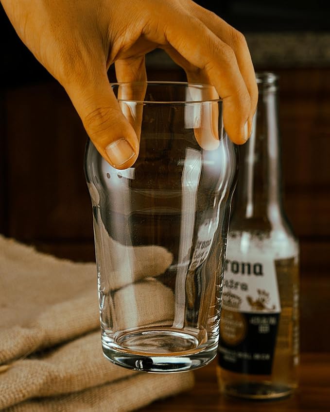 LUXU Pint Glasses,20oz British Beer Glass,Easy to Stack Beer Glasses | Drinking Glasses Made for Cold Beverages,2pc Beer Glass,Pilsner Glasses,IPA Beer Glass. Glassware Beer Cup,Beer Gifts for Men