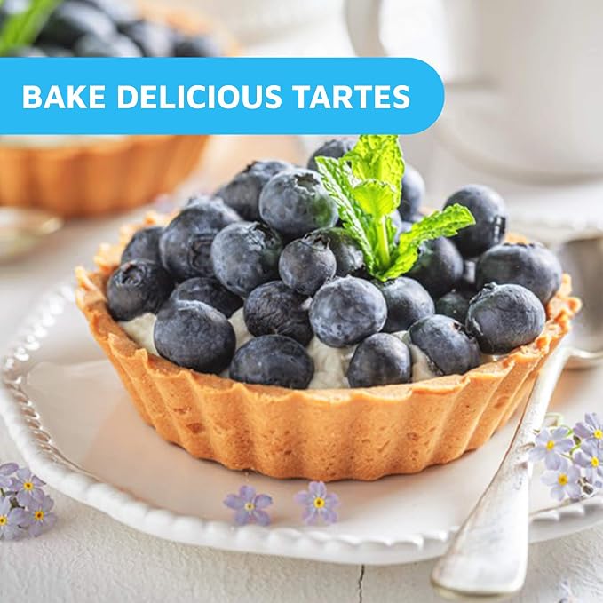 MontoPack Disposable 5" Aluminum Foil Pie/Tart Pans (100 Pack) | 5 Inch Round Cake Pan for Baking Personal Mini Pies, Homemade Cakes & Quiche | Oven Safe Foil Tins Easily Stack & Store Freeze & Reheat