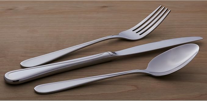 Oneida Flight 65-Piece 18/0 Silverware Set for 12, Flatware | mirror finish, dishwasher safe | includes serving spoons and utensil set | cutlery set, wedding silverware