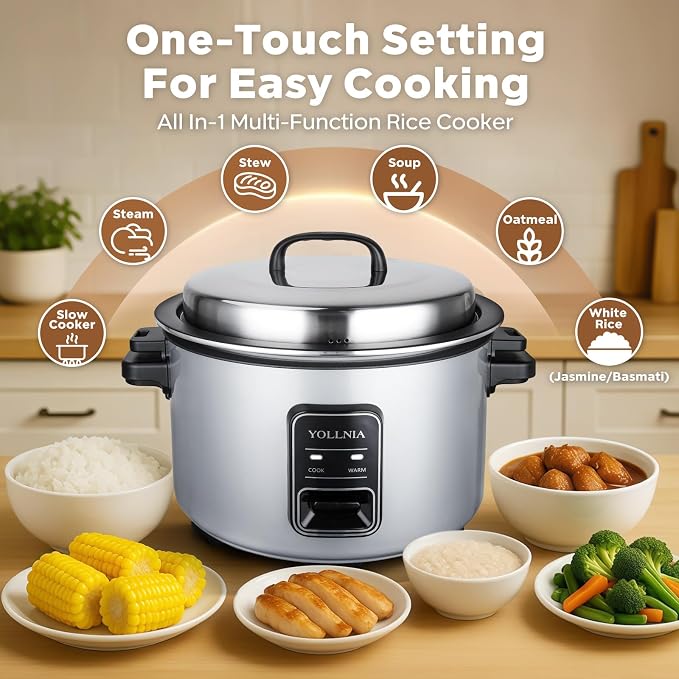 15L Commercial Rice Cooker 84 cup(Cooked) Extra Large Rice Cooker | 24-hour Keep Warm| One Touch Operation,Food Warmer with nonstick pot |1350W Fast Cooking Electric Rice Cooker for Restaurant