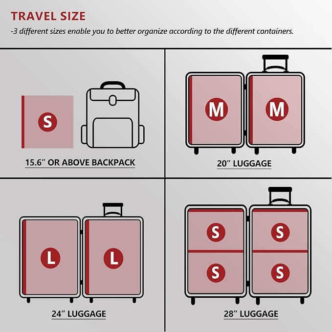 Travel Vacuum Bags for Clothing with Rechargeable Pump 24 Combo, Pink | Compression Packing Cubes Organizer Storage for Luggage Suitcase, Space Saver Seal Bags for Vacation Cruise