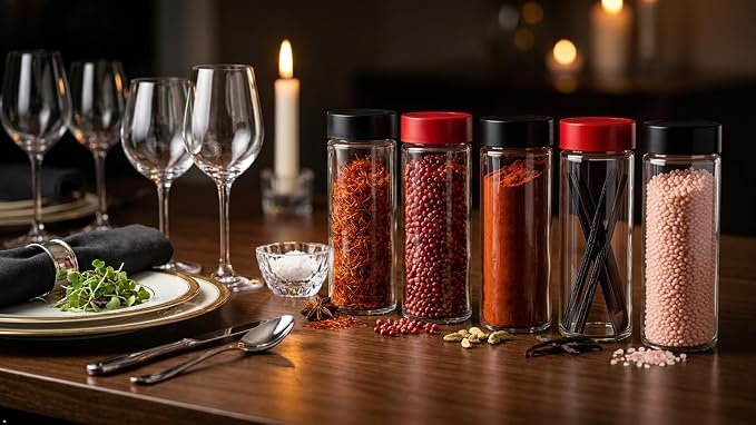 16oz Glass Spice Shakers with Lids – Set of 2 Large Seasoning Containers with Shaker Tops for Kitchen, Pantry & Herb Storage