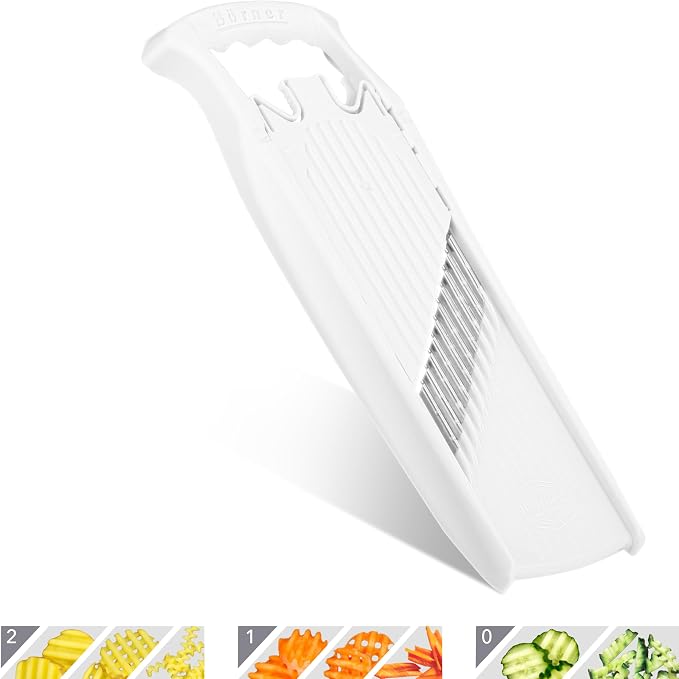 BORNER Wave waffle PowerLine | Vegetable Grater Börner - Quality Made in Germany, Color:White
