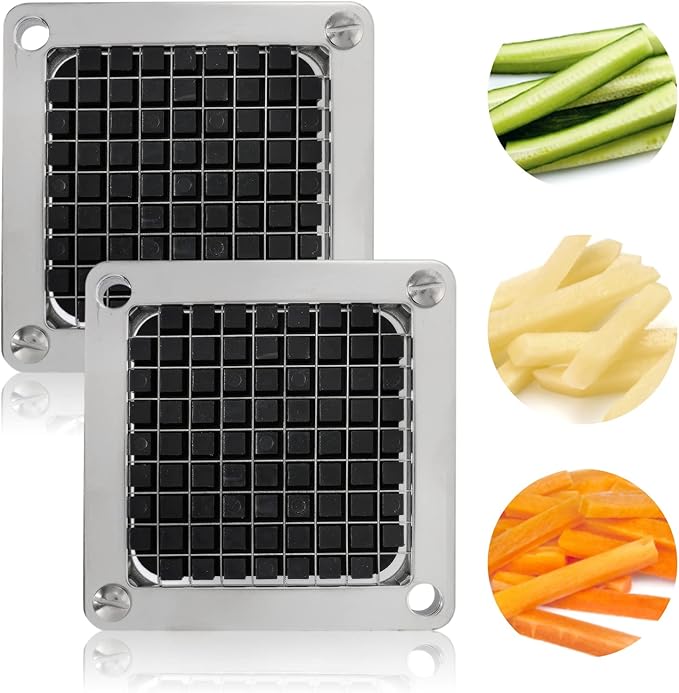 3/8" Replacement Blades, 2 Pack, 420 Stainless Steel | Commercial choppers & dicers, sharp uniform cuts, time-saving prep, corrosion resistant, for fries onions tomatoes cucumbers
