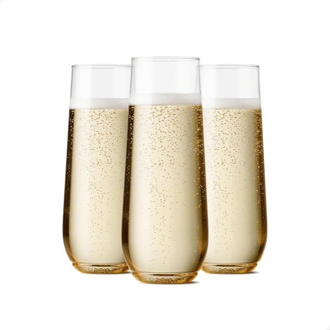 TOSSWARE POP 9oz Flute, Premium Quality, Recyclable, Unbreakable & Crystal Clear Plastic Champagne Glasses, Set of 252