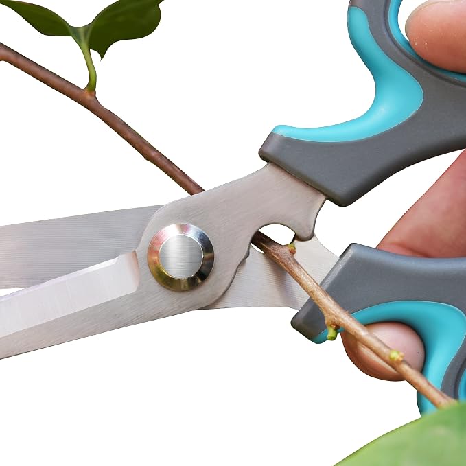 Blue Stainless Steel Floral Shears with Integrated Stab Remover | Sharp Smooth Blades Flower Scissors, Soft Anti-Slip Grips Rose Snips, Perfect For Floral Design And Daily Rose Pruning Work
