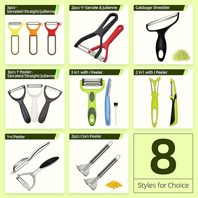 Vegetable Peeler Large Peelers for Kitchen, Y Wide Veggie Shredder for Cabbage Lettuce Julienne, Swivel Stainless Steel Blades Big Size