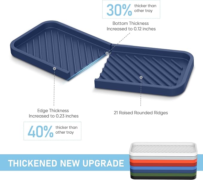 EG-SIPRO Silicone Sink Organizer Tray, 2-Pack, SASA Color, Unisex | Silicone Soap/Sink/Drip Tray, Kitchen Sink Organizer, Small Mats for Counter, Soap Dish Tray, Dishwashing Accessories