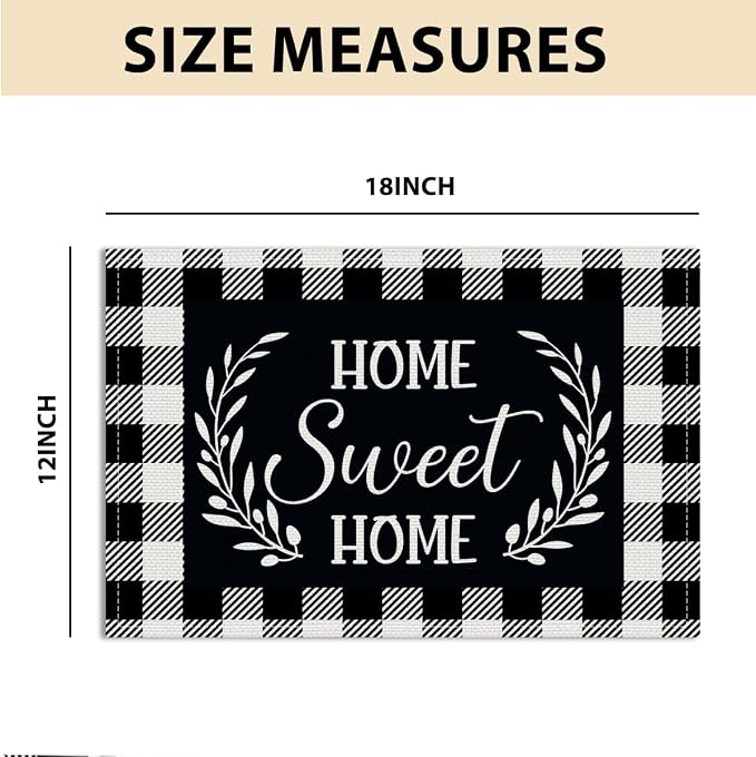Black and White Linen Placemats Set of 4 for Kitchen Table placemats Decor | Modern Minimalist Table Mats for Home Party Kitchen Dining Table Decor for Christmas Halloween Dining Table, Party placemats