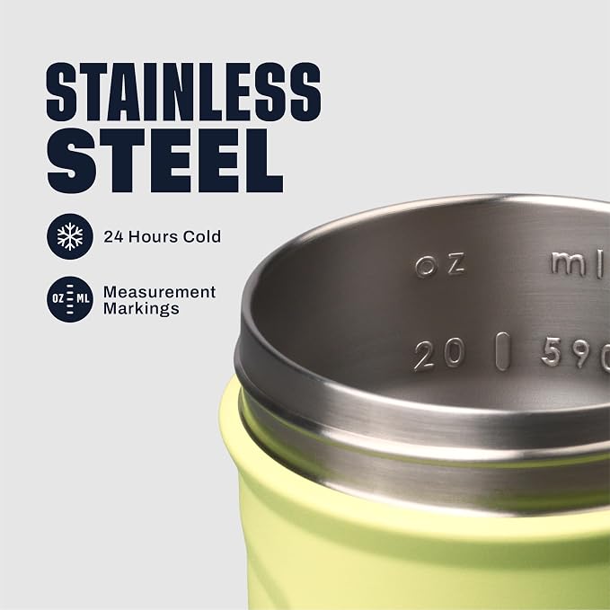 BlenderBottle Sport Flip Stainless Steel Shaker Bottle 24oz Electric Garden
