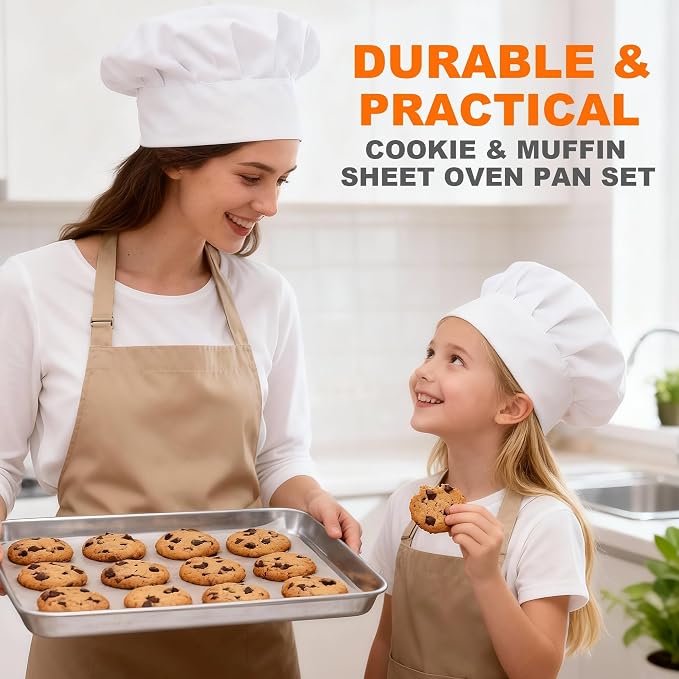 Onader 12.5" x 9.7" Inch Baking Sheet, Stainless Steel Quarter Sheet Pan for Baking & Roasting, Metal Cookie Toaster Oven Pan Tray, Mirror Finish & Dishwasher Safe, 1-Pack