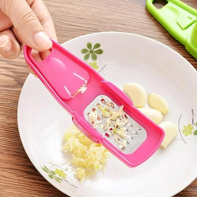 Angel's Peel Lounge Multipurpose Garlic Mincer and Garlic Crusher - Easy Squeeze Clean Garlic Press, Dishwasher Safe Sturdy Tool Compact and Portable Design for Extracts More Paste Per Clove - Pink