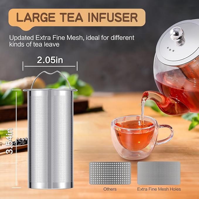 Glass Teapot, Zpose 40oz/1200ml Tea Pot with Removable Stainless Steel Infuser, Clear Glass Tea Kettle with Scale Line, Stovetop Safe Teapot for Blooming Tea & Loose Leaf Tea, Gift Box for Tea Maker