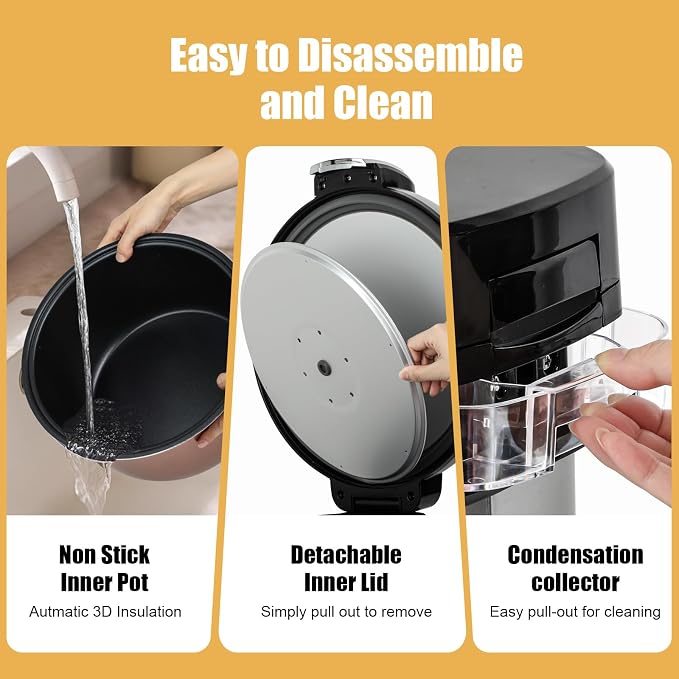 Commercial Rice Cooker,15.85QT/84 Cups Cooked Rice,15L Extra Large | Capacity Rice Cooker & Warmer,1350W Fast Rice Cooker With LED Display,Nonstick Inner Pot,Multi-Function Electric Rice Maker