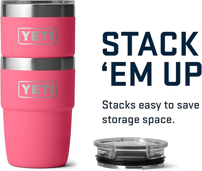 YETI Rambler 8 oz Insulated Coffee Mug with Lid - Stackable Double-Wall Vacuum Insulated Coffee Cup - DuraSip Ceramic Lining - Barista-Friendly Design - Stainless Steel - Dishwasher Safe